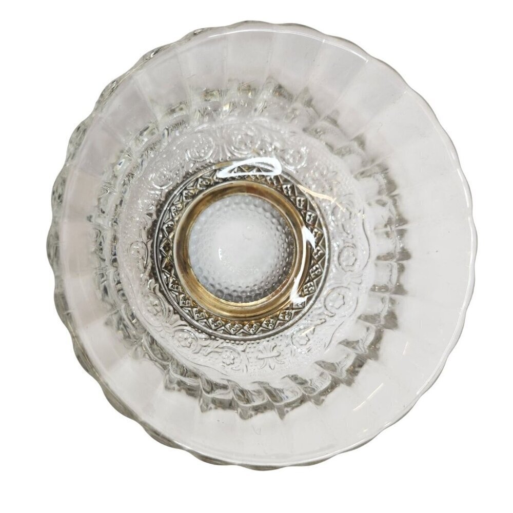 4"  VINTAGE GENUINE CRYSTAL & SILVER PLATE PEDESTAL BOWL BY KINGSLEY - Picture 2 of 5